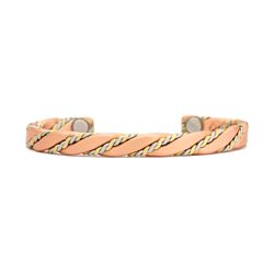 Sergio Lub Caduceus Copper Bracelet w/Magnets - Brushed - #525
